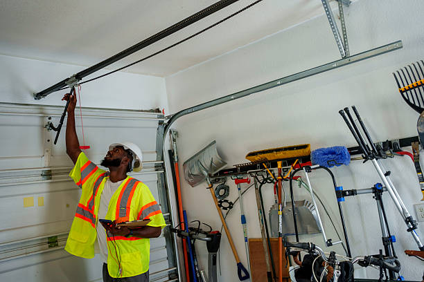 Professional Garage Door Panel Replacement technician working in Flat Rock, NC